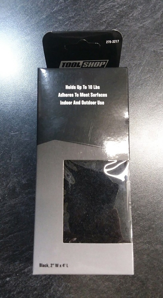Hook & Loop Tape Adhesive Black 2" W x 4' L