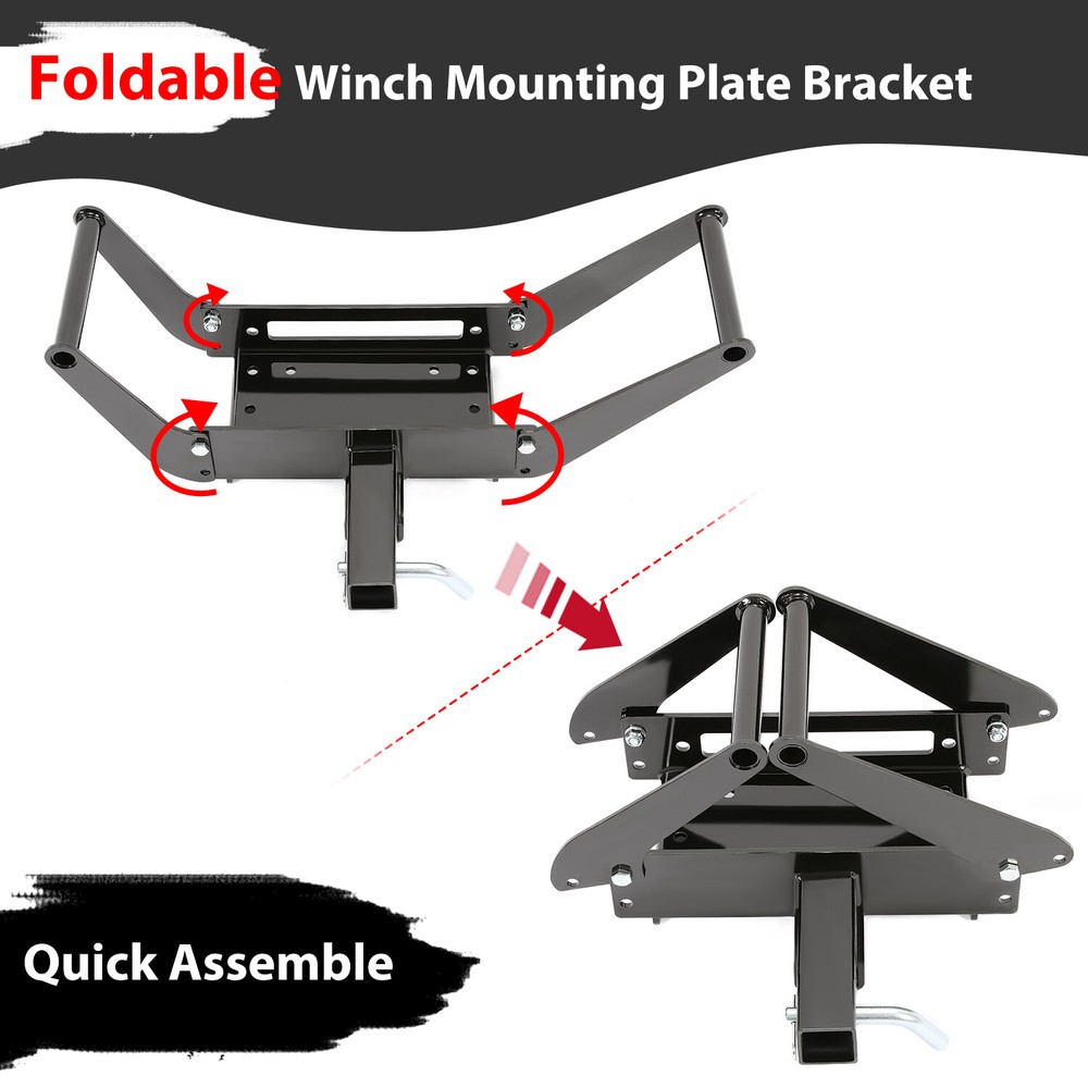 Foldable Winch Mount Plate Trailer Winch Cradle For Standard Winch 13000lbs