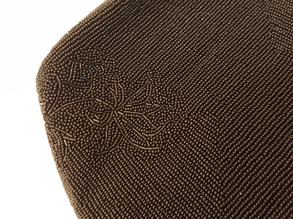 Vintage black glass beaded purse very nice
