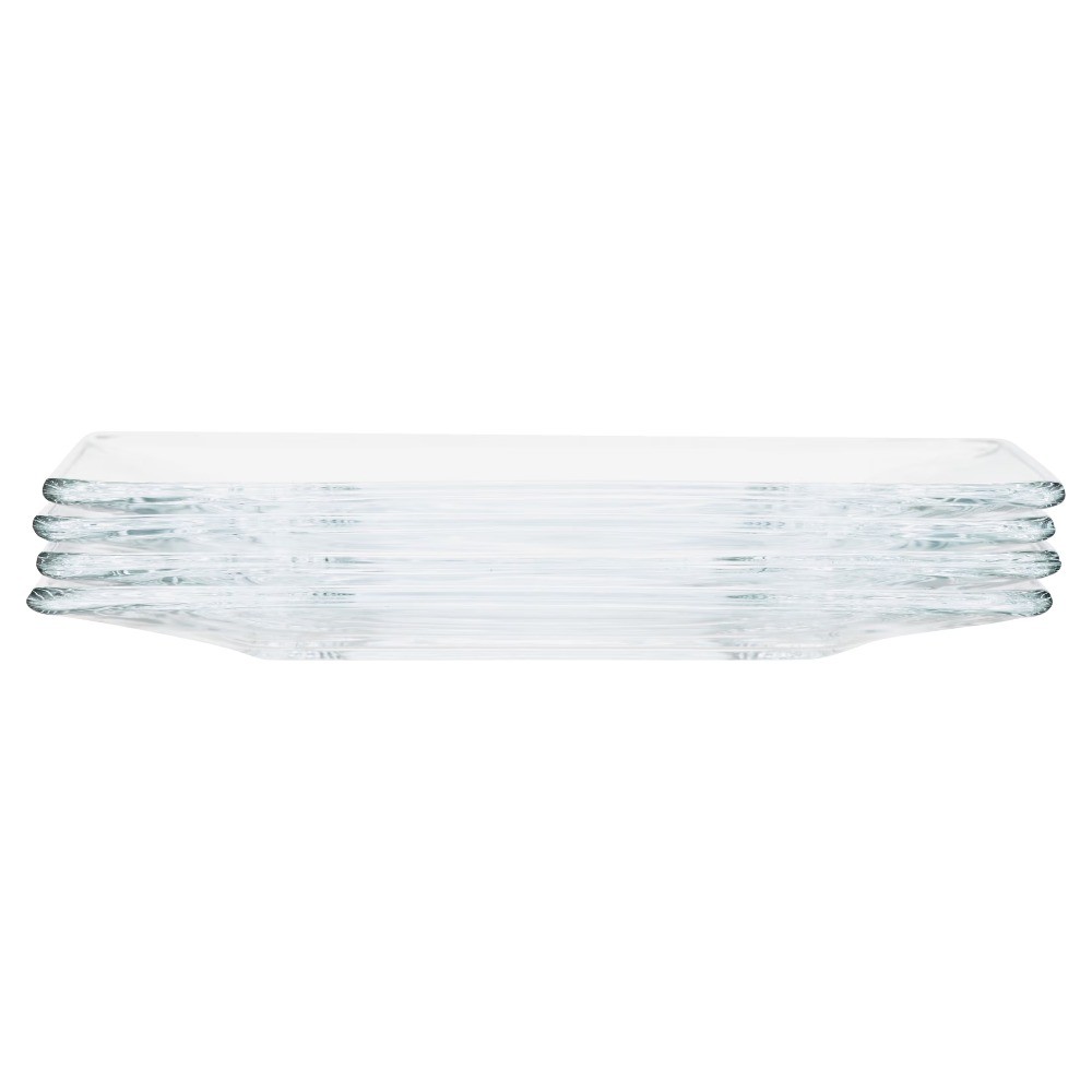 12-Piece Square Clear Glass Dinnerware Set