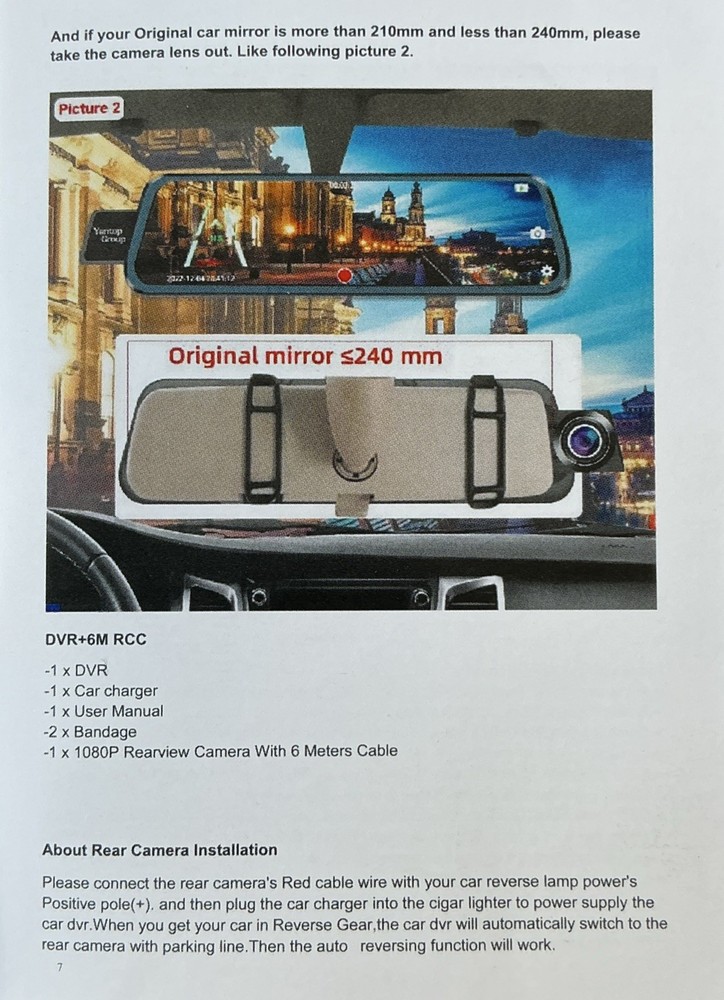 10” HD Full Screen Car DVR-Front And Rear Camera