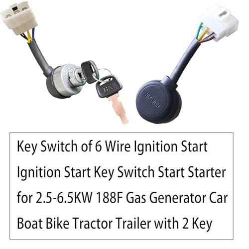 6 Wire Ignition Start Ignition Start Key Switch Start Starter for 2.5-6.5KW