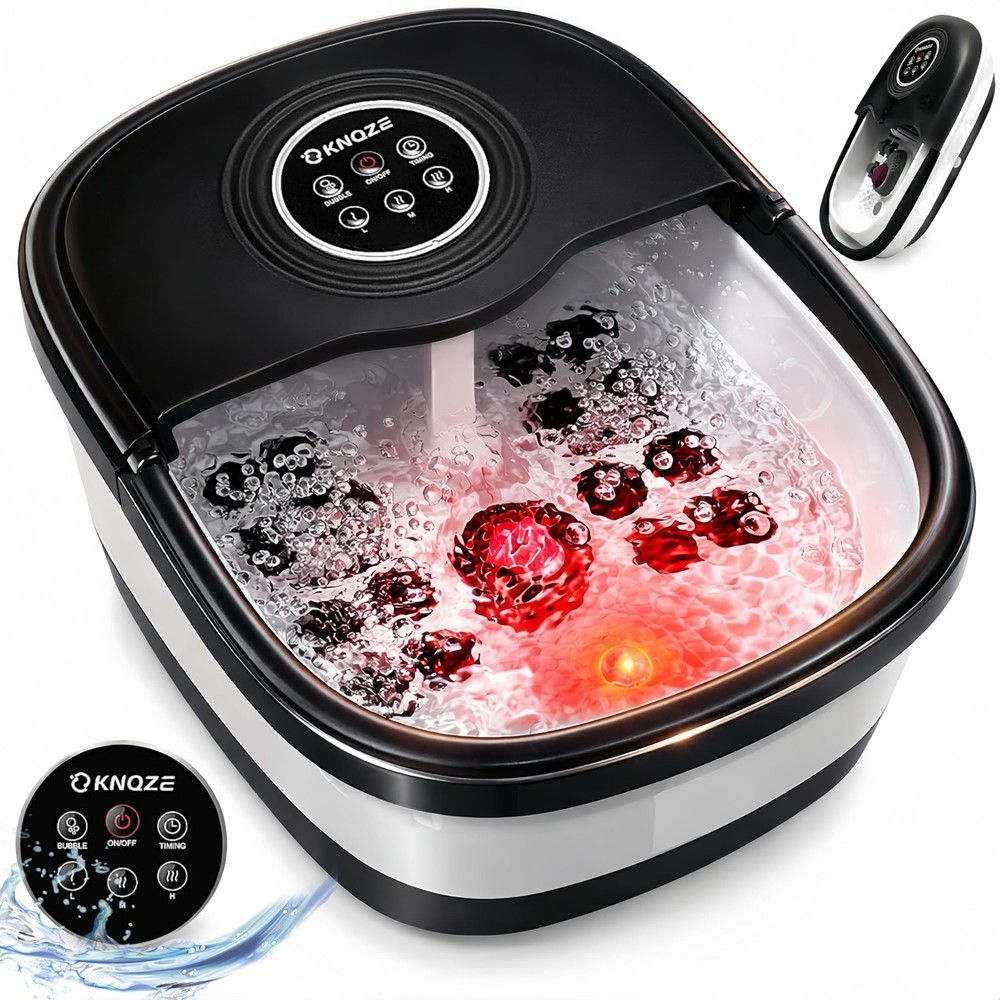 Collapsible Foot Spa Bath with Heat & Remote Control, Bubble Massage, Tempera...