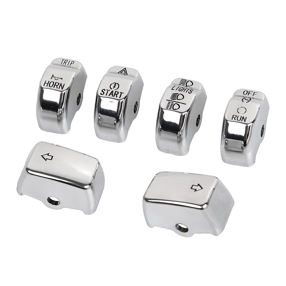Chrome Hand Control Switch Housing Button Cap For Harley Sportster 883 Softail