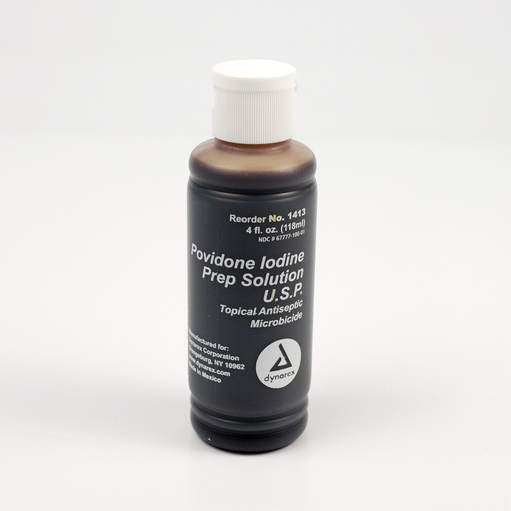 Povidone Iodine Prep Solution 4 oz Disinfecting Solution Squeeze Bottle  1413