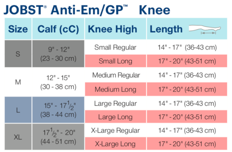 JOBST Anti-Em/GP Knee Seamless, Regular or Long