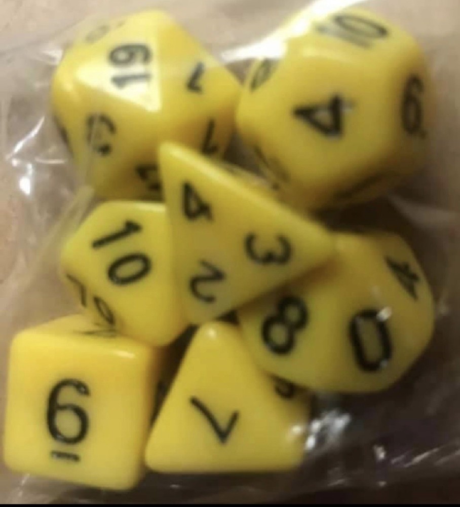 Blessed Metaphysics Roll Dice - Acrylic - Blue White / Black Numbers - 7Pcs/1Pcs