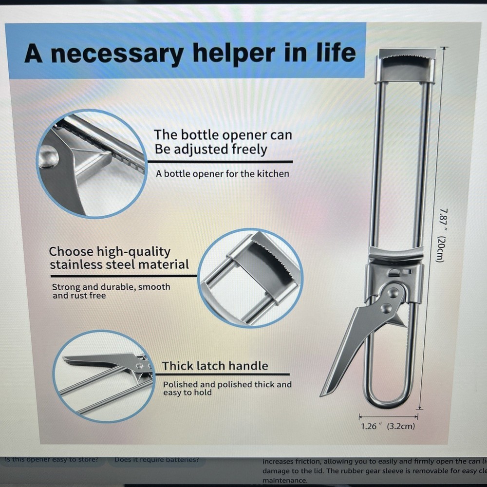 Master Opener-Adjustable Multifunction Jar&Bottle Opener Stainless Steel Tool