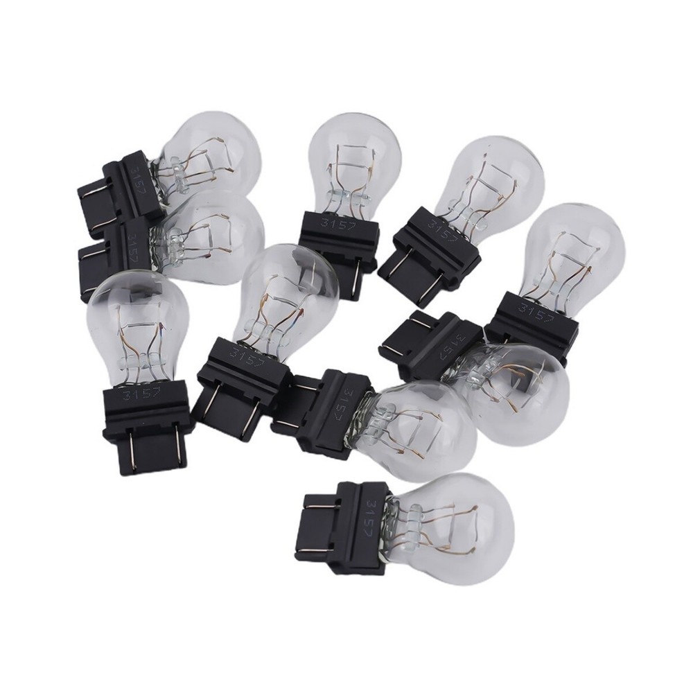 Clear Tail Signal Brake Light Bulb Lamp 3157 10 Pack