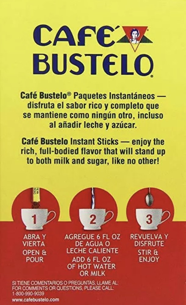 ( 2 Pack) Cafe Bustelo Instant Coffee Single Serve Packets, 6 Count