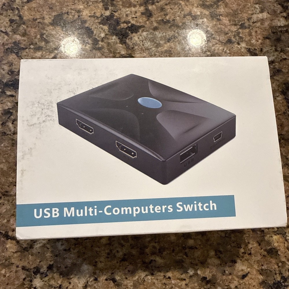 KVM Switch USB HDMI-Compatible Box 2 in 1 Out Mouse Keyboard Display Sharing
