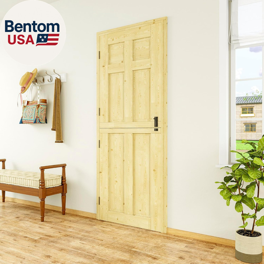 Exterior Dutch Doors (Front/Back), 32"X80" - 1.75" Thick Solid Pine Wood Interio