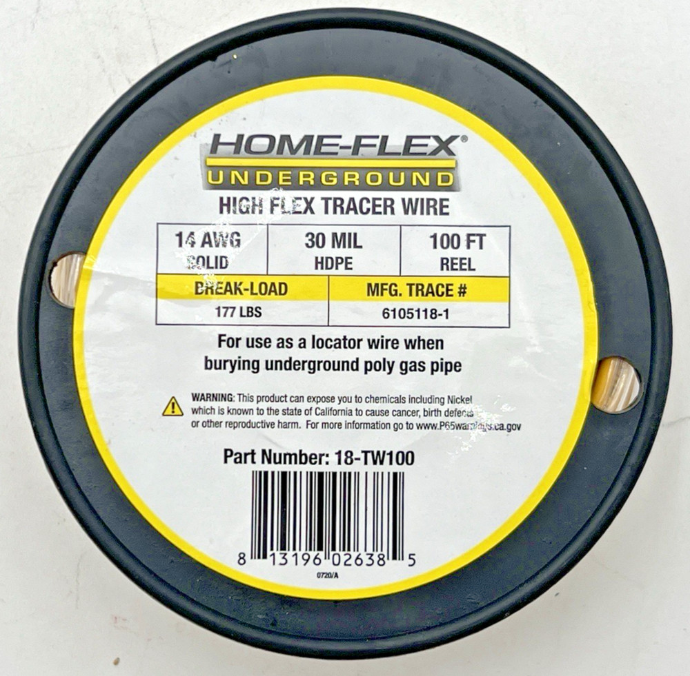 HOME-FLEX (3) 1/2" COUPLERS, TRACER WIRE, (2) THREADED TRANSITIONS & 100' PIPE