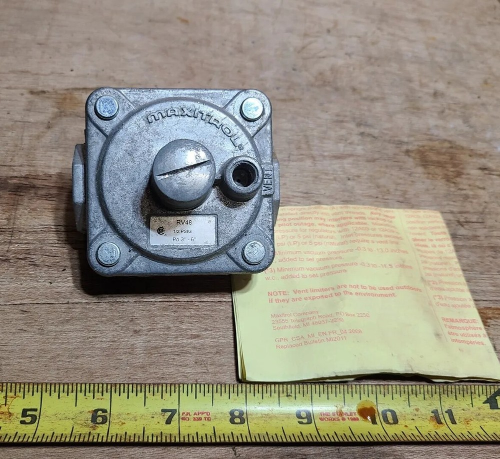 Maxitrol RV48 Gas Pressure Valve, 3/4