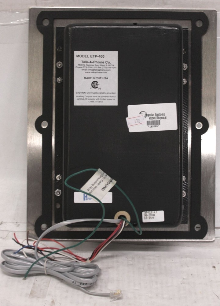 Untested * Talk-A-Phone ETP-400 Intercom Panel