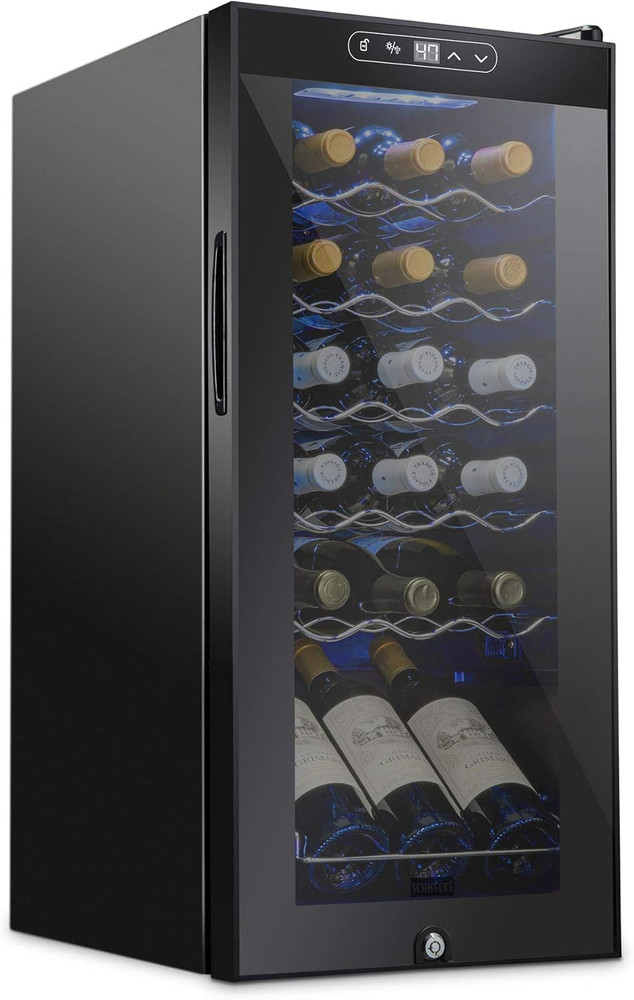 SCHMECKE 18 Bottle Compressor Wine Cooler Refrigerator W/Lock - Large Freestandi