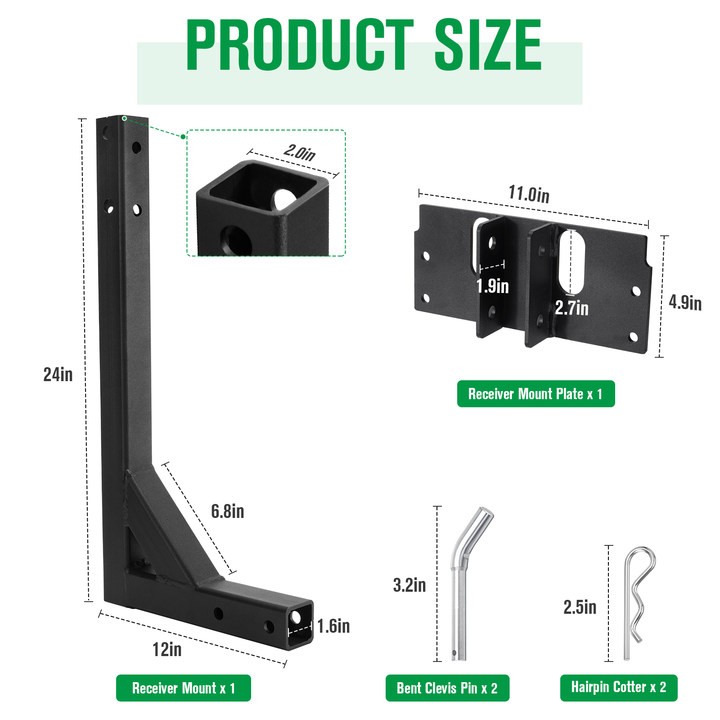 Updated Receiver Mount 2" Receiver Hitch Mount For Dry Material Spreader