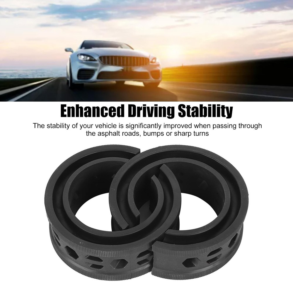 2PCS Car Coil Spring Buffer Rubber, Universal Shock normal, Black
