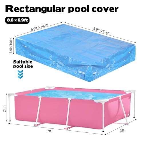 7' x 5' x 24" Rectangular Pool Cover Fit for Rectangular Frame Above Ground
