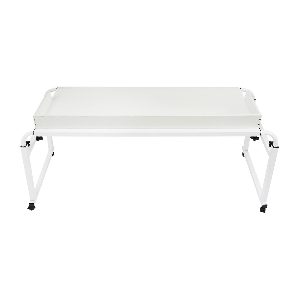 Height Adjustable Overbed Table, Overbed Table with Wheels, Over Bed Desk