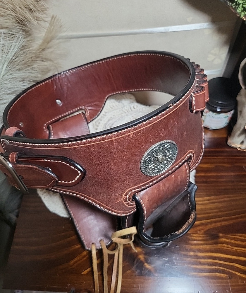 Western Action .38 Caliber Side-by-Side Holsters with Adjustable Belt