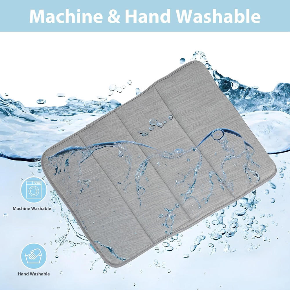 Large Cooling Dog Mat - Rapid Cooling Technology, Washable, Portable, Grey 35"x2