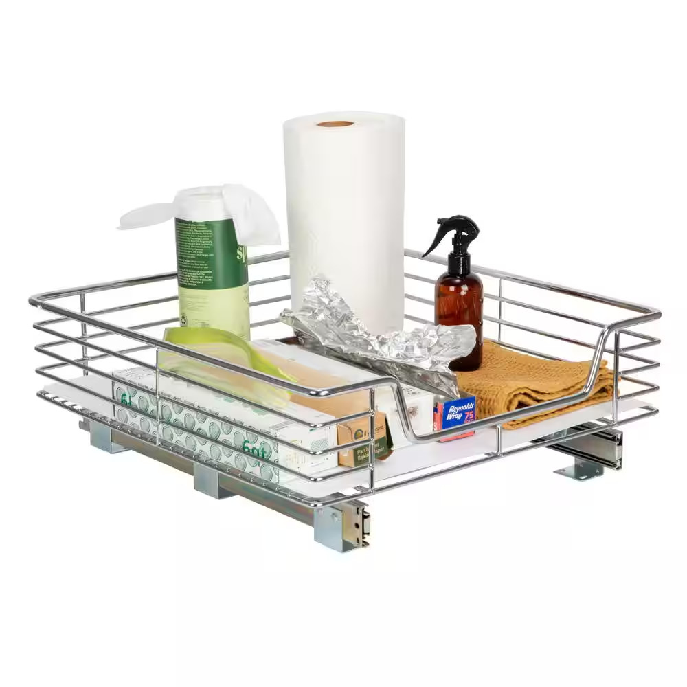 20 In. Standard Extended Organizer in Chrome with White Liner