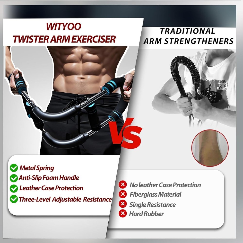 Twister Arm Trainer, Chest Workout Equipment, Three-Level Adjustable Forearm ...