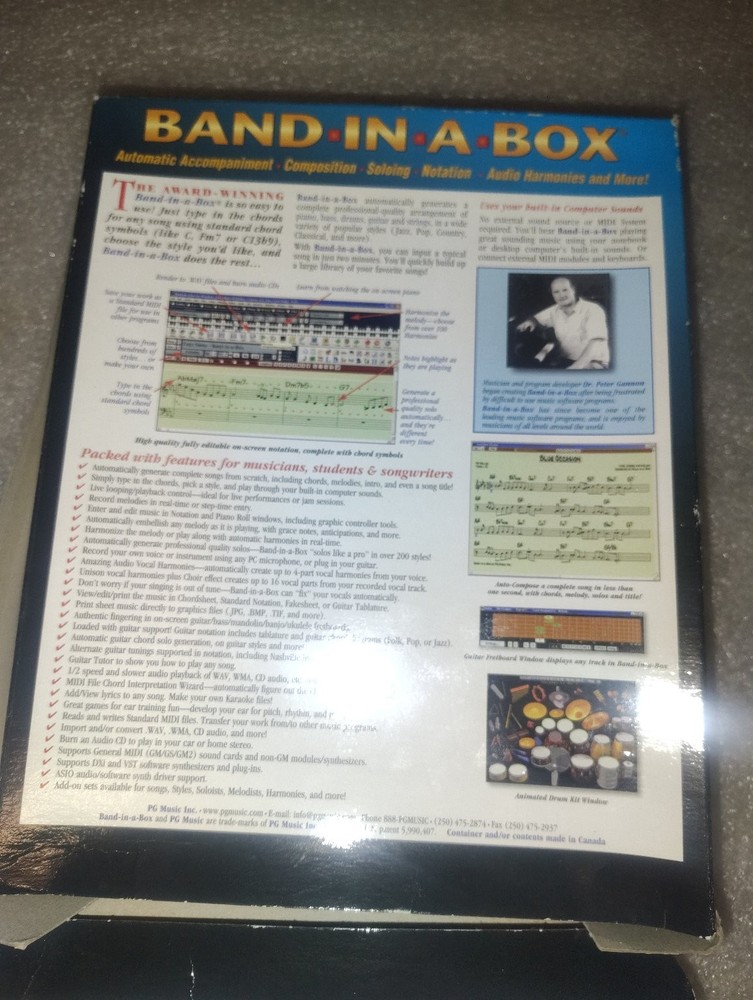Band-in-a-Box 2007 Pro Music Software MIDI Sequencer PC Windows