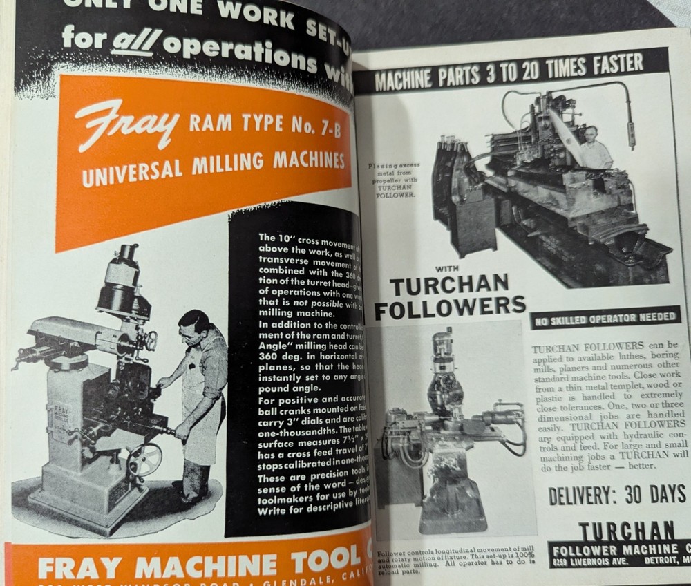 ***VINTAGE JANUARY 1943 MACHINE TOOL BLUE BOOK CATALOG***