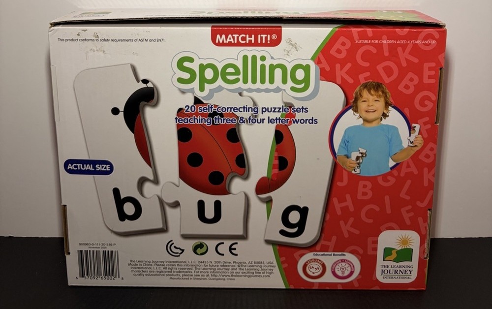 THE LEARNING JOURNEY MATCH IT! SPELLING 20 SELF CORRECTING PUZZLE SET