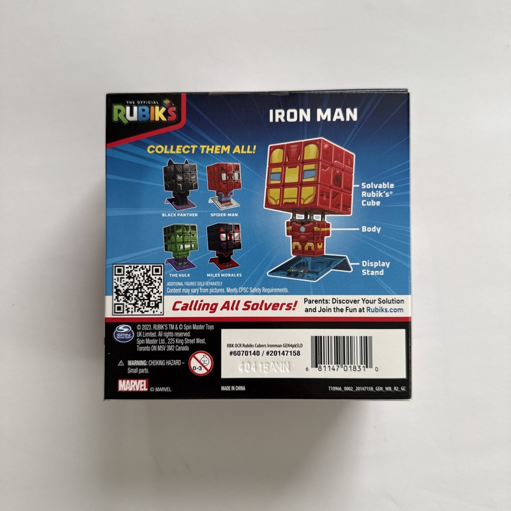 Marvel Rubiks Cube Iron Man Official Rubiks Fully Solvable Cube New Sealed