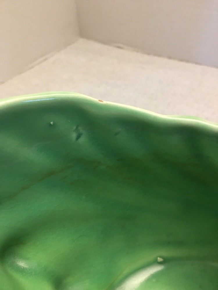 Vintage Planter Shell Shape Green Unmarked