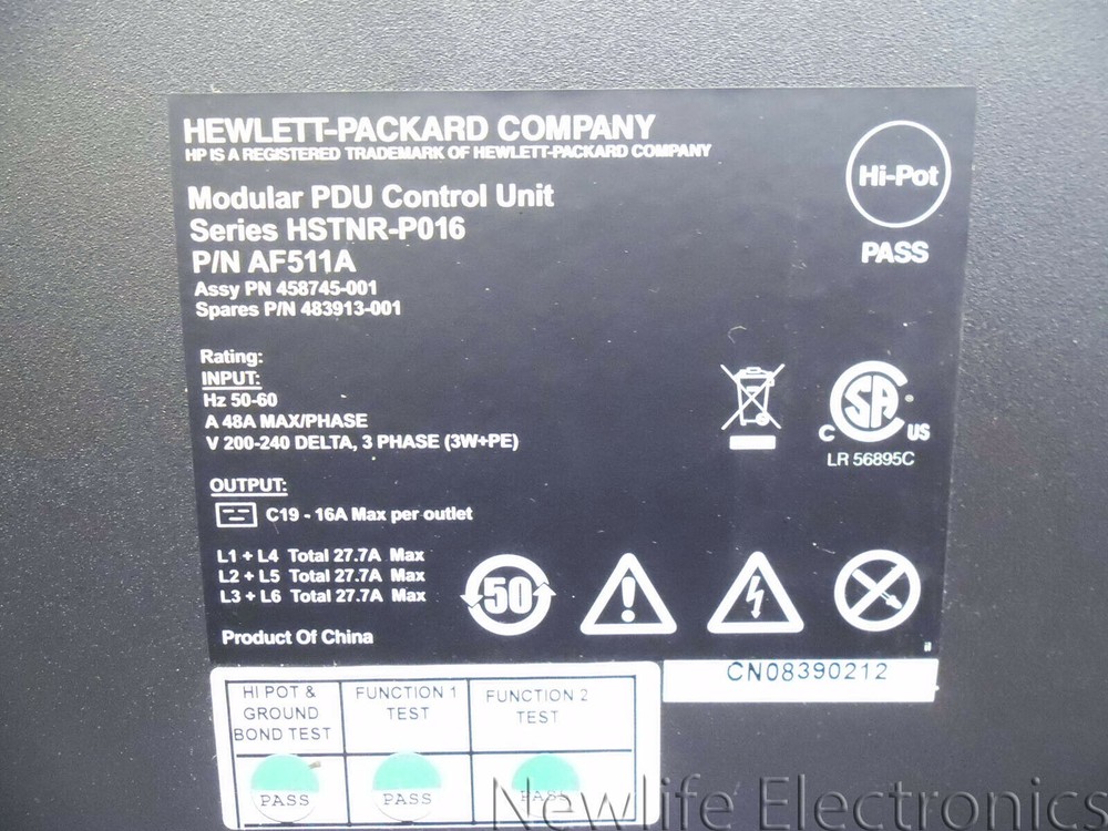HP 483913-001 48A Power Distribution Unit (6 x C19 Outlets) AF511A