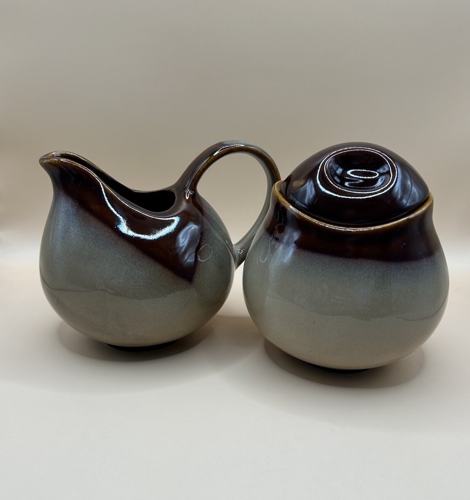 Sango Nova Brown 4933 Creamer And Sugar Set