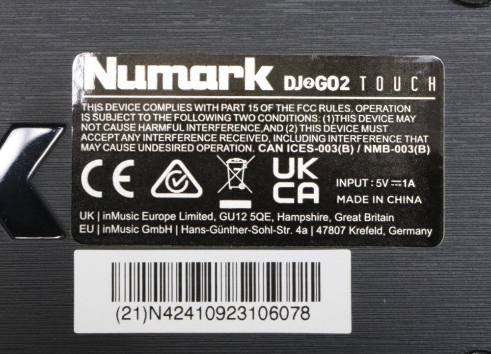 Numark DJ2GO2 Touch Pocket DJ Controller for Serato