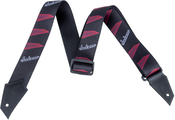 Genuine Jackson Logo Guitar Strap, Headstock Pattern, Black/Red