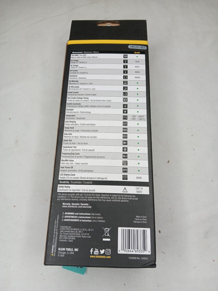 KLEIN TOOLS HVAC CLAMP METER CL440
