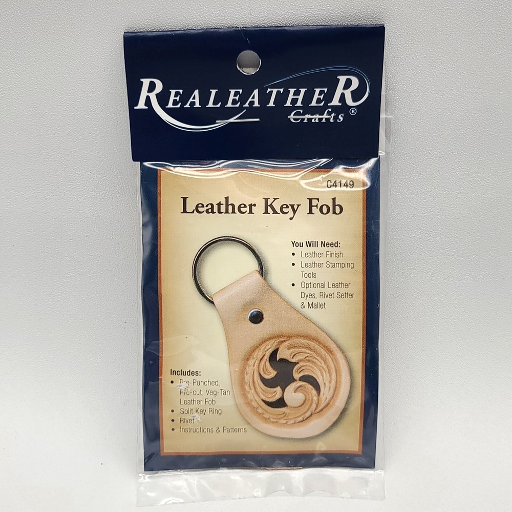 Realeather Crafts Veg Tanned Leather Key Fob Kit - C4149
