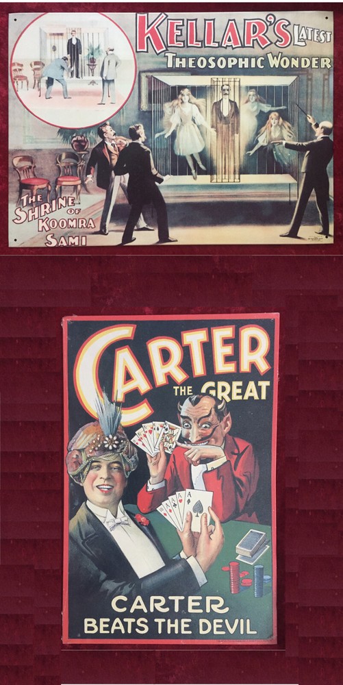 Kellar and Carter tin signs! Perfect size! Will Look Great Framed!