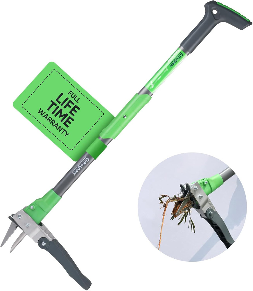 Grootpow WP5 Heavy Duty Weed Puller Tool, Stand up Dandelion Weeder with 40" Han