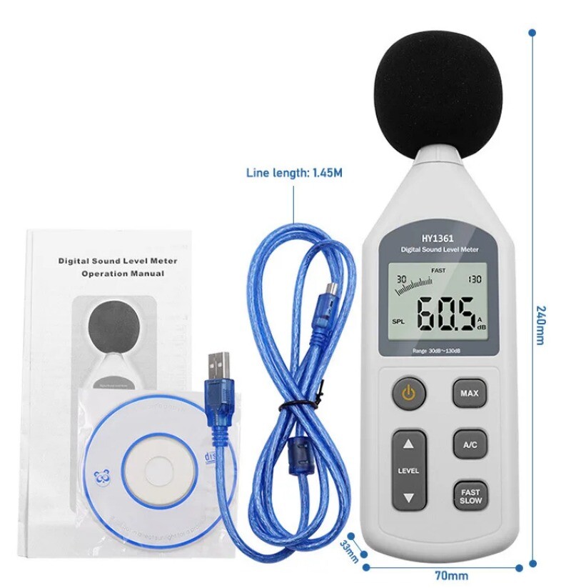 USB Computer Data Storage Decibel Meter Noise Level Tester Noise Detector