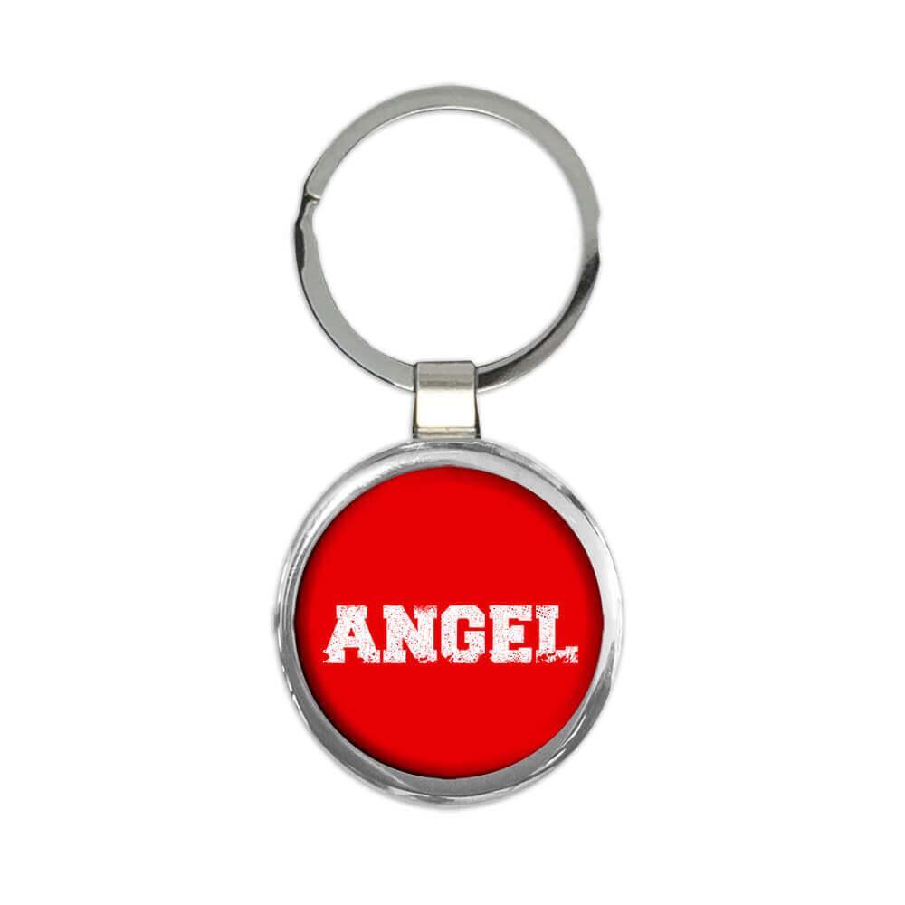 Angel Distressed : Gift Round Keychain