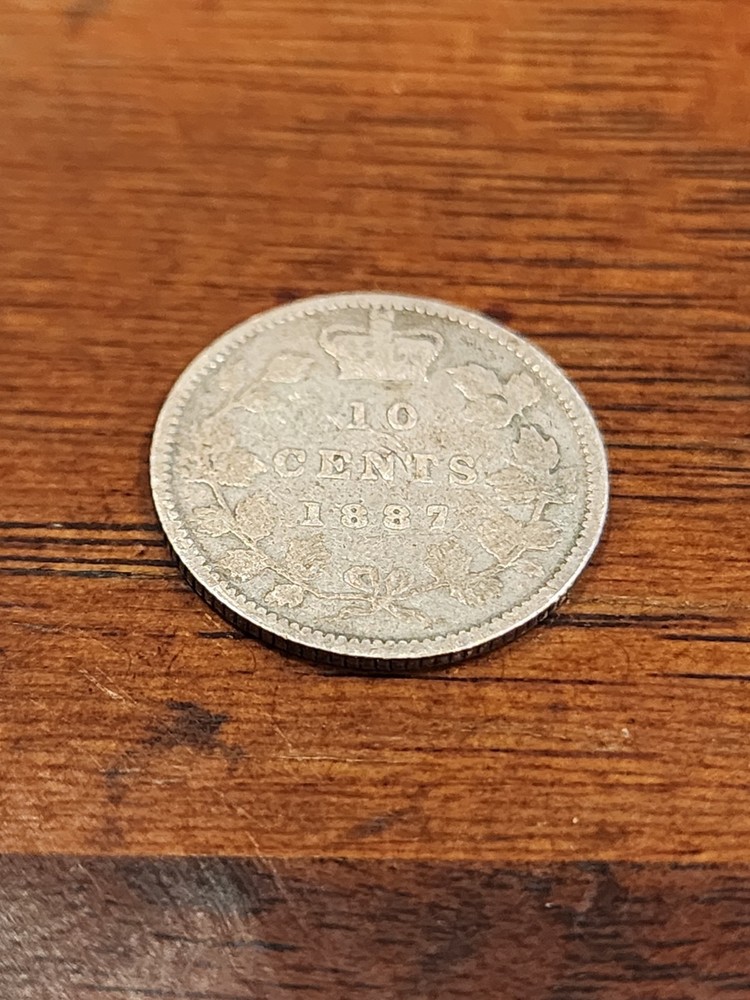 1887 Canada 10 Cents Silver Coin