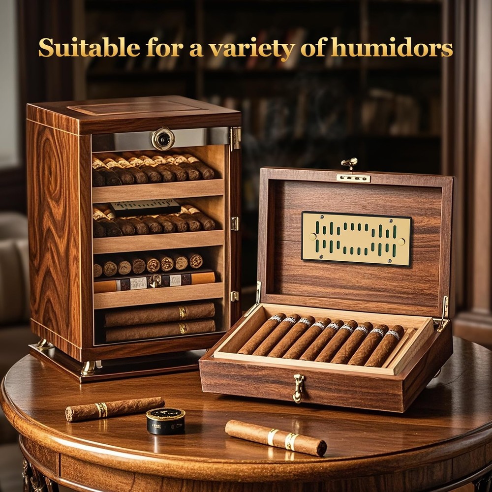 DXXULL High-end Cigar Humidifier, Rectangular 6.10*2.76*0.67, Gold