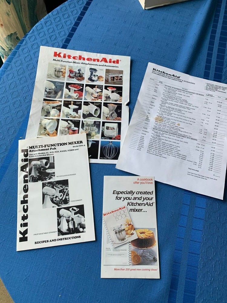 KitchenAid Multi-Function Mixer Attachment Pak FPPA Instructions K45 and Others