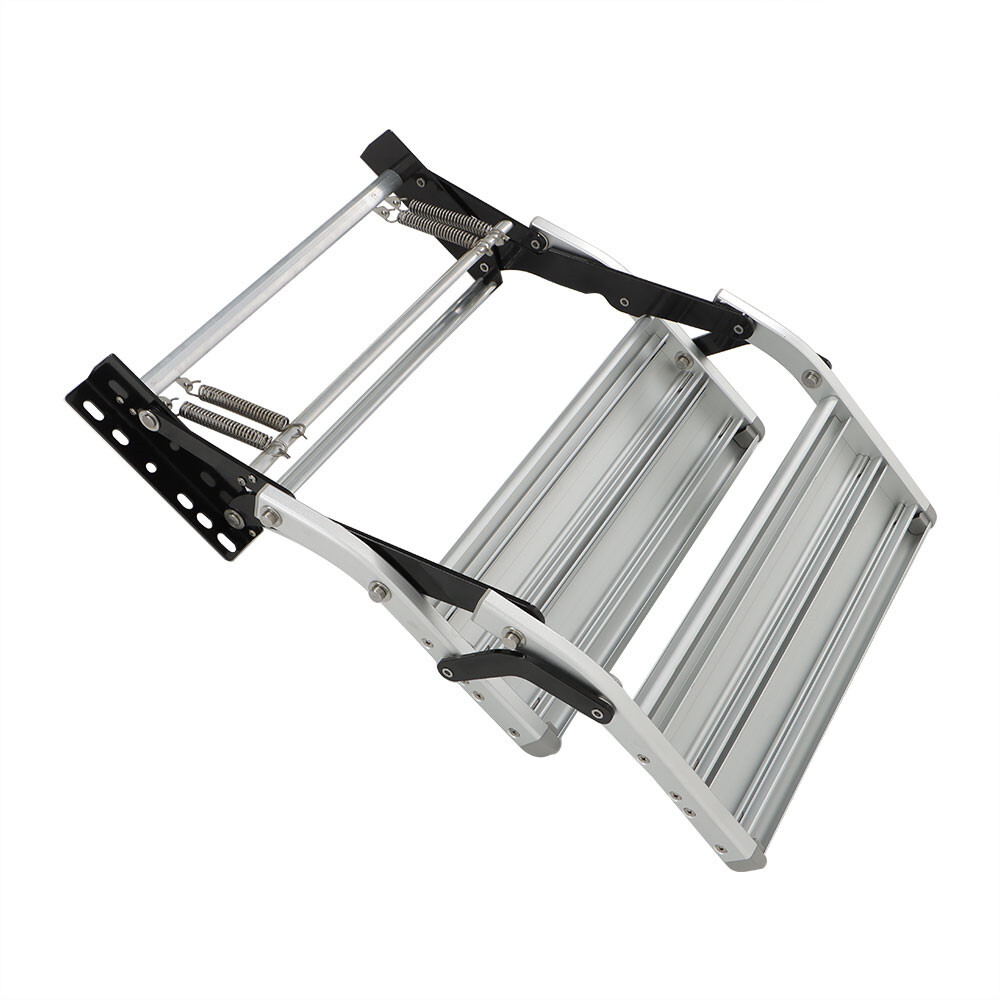 LABLT Two Step Camper Platform Steps Stair Manual Pull Out Retractable Anti-Slip