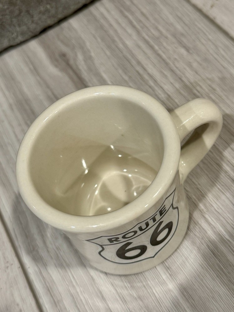Route 66 Black on White Heavy Coffee Mug