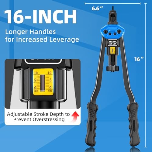 Rivet Nut Tool kit, 16" Rivnut Tool Kit with 15 Metric 16" Rivet Nut Tool Kit