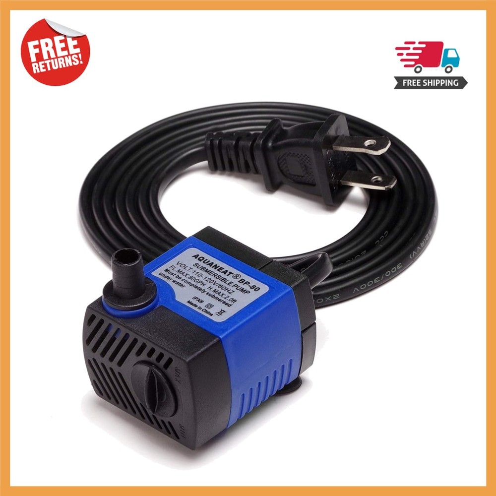 Adjustable 80 GPH Submersible Pump - Perfect for Aquariums & Hydroponic Systems